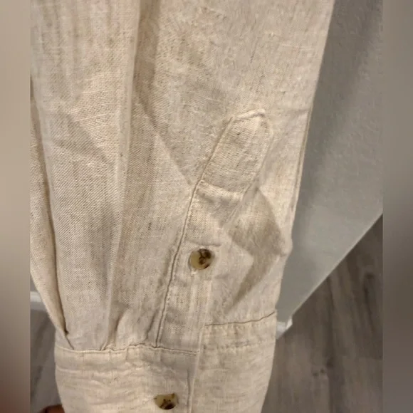 Old Navy Women’s Linen-Blend Boyfriend Shirt - Picture 5 of 8